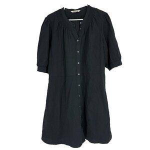Boden Double Gauze Black Midi Dress EUC XL ••belt not included